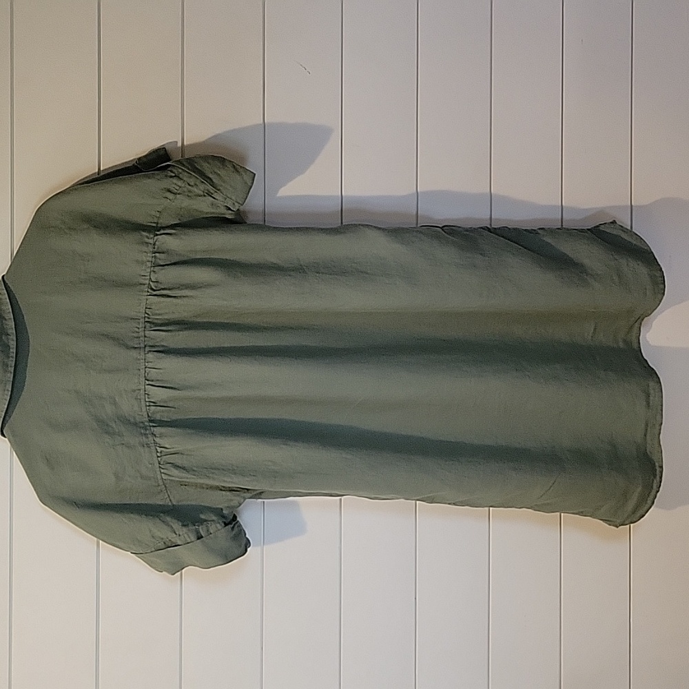 J. CREW BAIRD MCNUTT IRISH LINEN SHIRT DRESS M GREEN - Picture 5 of 14